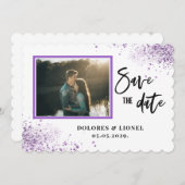 Script Photo Minimalist Save the date Invitation (Voorkant / Achterkant)