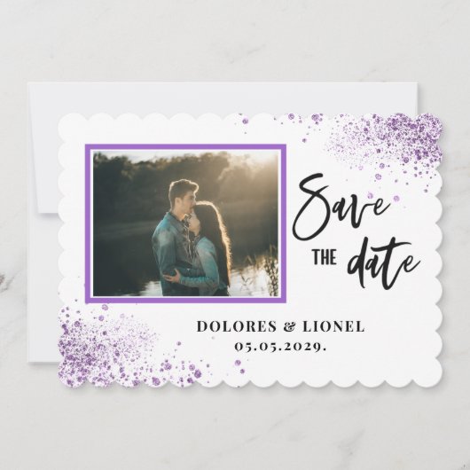 Script Photo Minimalist Save the date Invitation (Voorkant)