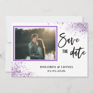 Script Photo Minimalist Save the date Invitation Kaart