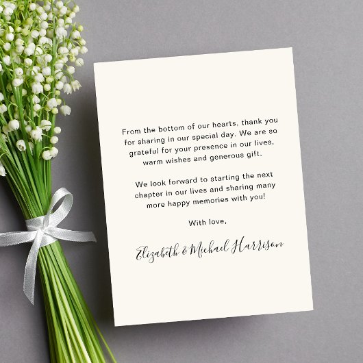 Script Photo Overlay Cream Bruiloft Bedankkaart