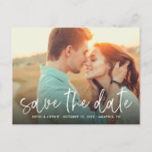 Script Photo Overlay met de hand geschreven als Sa Aankondigingskaart (Voorkant)