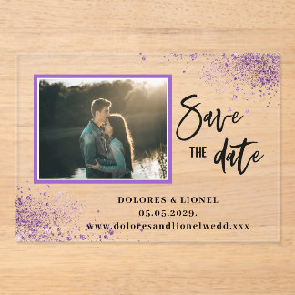 Script Photo Save the date Acryl Uitnodigingen
