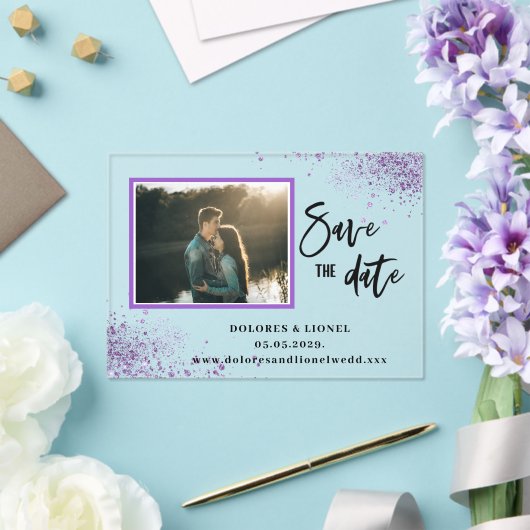 Script Photo Save the date  Acryl Uitnodigingen (Insitu (Huwelijk))