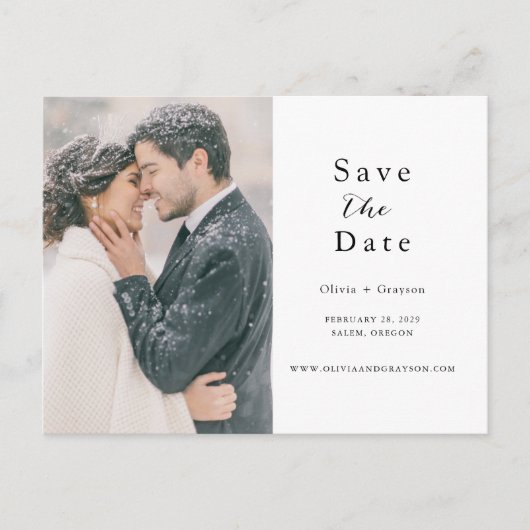 Script Photo Save the Date QR code Aankondigingskaart (Voorkant)