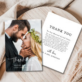Script Photo Wedding Elegant Dank u kaart