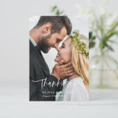Script Photo Wedding Elegant Dank u kaart (Staand voorkant)