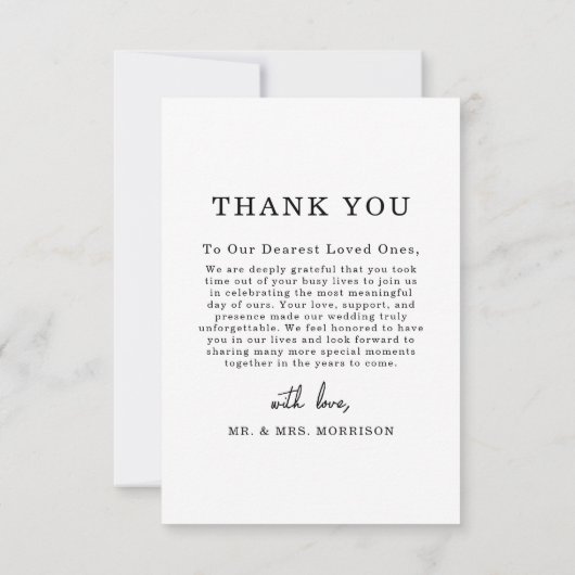 Script Photo Wedding Elegant Dank u kaart (Achterkant)