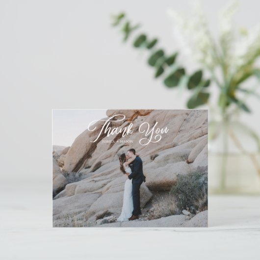  Script Photo Wedding Hartelijk dank Briefkaart (Staand voorkant)