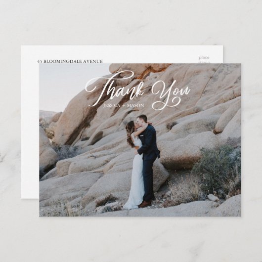  Script Photo Wedding Hartelijk dank Briefkaart (Voorkant / Achterkant)