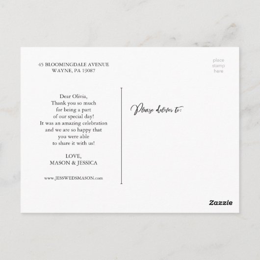  Script Photo Wedding Hartelijk dank Briefkaart (Achterkant)