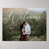 Script Photo Wedding Welcome Sign Gedrukt Poster (Voorkant)