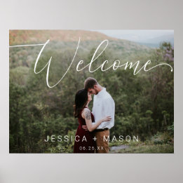 Script Photo Wedding Welcome Sign Gedrukt Poster