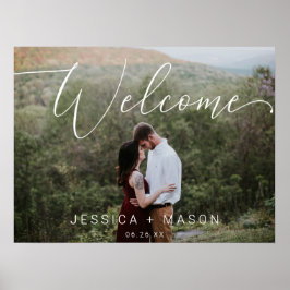 Script Photo Wedding Welcome Sign Gedrukt Poster