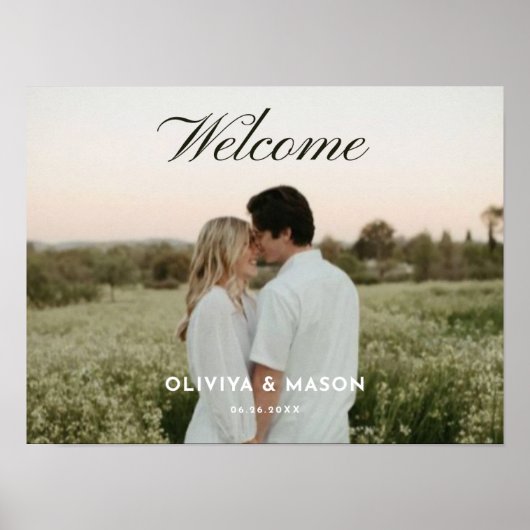 Script Photo Wedding Welcome Sign Poster (Voorkant)