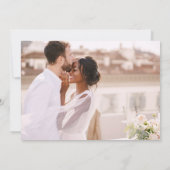 Script Photo Wedding Zwart Goud Bedankt Card (Achterkant)