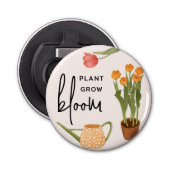  Script Plant Grow Bloom Tulip Button Flesopener (Voorkant)