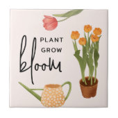  Script Plant Grow Bloom Tulip Tegeltje (Voorkant)