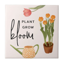 Script Plant Grow Bloom Tulip Tegeltje