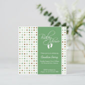 Script Polka Dot Baby shower nodigt uit Kaart (Staand voorkant)