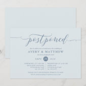 Script Postponed Wedding Ceremony en Reception Kaart (Voorkant / Achterkant)