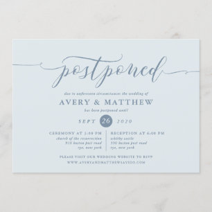 Script Postponed Wedding Ceremony en Reception Kaart