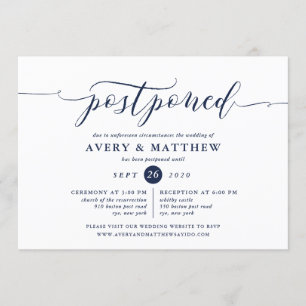 Script Postponed Wedding Ceremony en Reception Kaart