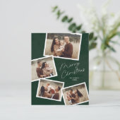 Script Prettig Kerstfeest 4 Foto Budget Kerstkaart (Staand voorkant)