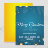 Script Prettig kerstfeest BLue  Kerstkaart Kaart (Voorkant / Achterkant)