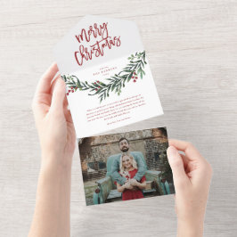 Script prettig kerstfeest tak foto vakantie all in one uitnodiging