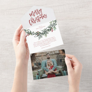 Script prettig kerstfeest tak foto vakantie all in one uitnodiging
