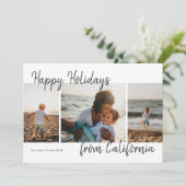 Script Prettig kerstfeest van Foto Vakantie Kaart (Staand voorkant)