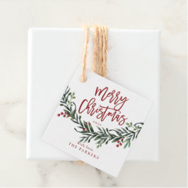 Script prettig kerstfeest waterverf  bedankjes labels