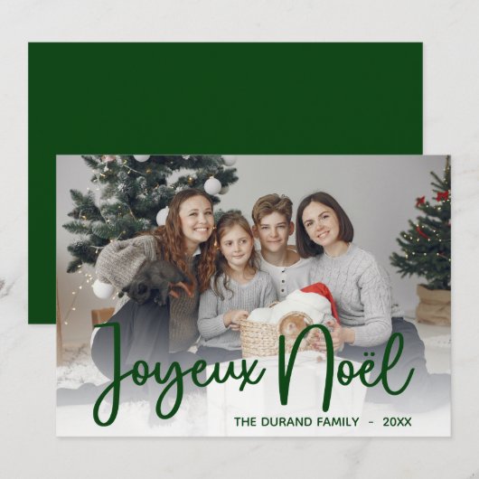 Script Prettig Kerstmis Foto Vakantiewenskaart Feestdagenkaart (Voorkant / Achterkant)