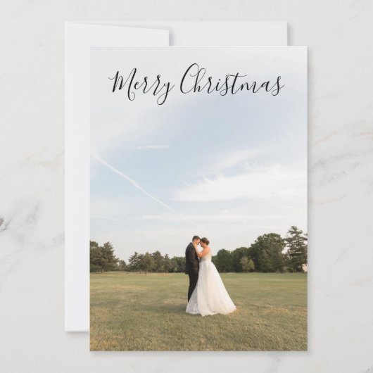 Script Prettig Kerstmis Fotokaart Feestdagenkaart (Voorkant)