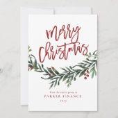 Script Prettig Kerstmis Tak Zakelijke Feestdagen Kaart (Voorkant)