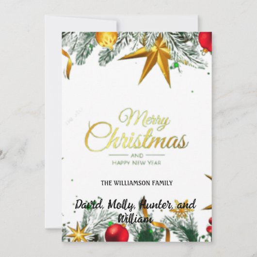 Script Prettig Kerstmis Witte Kerstkaart (Voorkant)