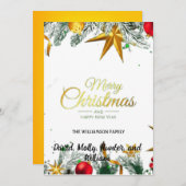 Script Prettig Kerstmis Witte Kerstkaart (Voorkant / Achterkant)