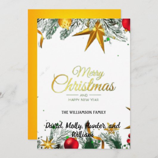 Script Prettig Kerstmis Witte Kerstkaart (Voorkant / Achterkant)