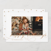 Script Prettige feestdagen Elegant-kerstfotokaart Feestdagenkaart (Voorkant / Achterkant)