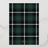 script prettige feestdagen groene tartan foto (Achterkant)