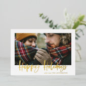 script prettige feestdagen groene tartan foto (Staand Voorkant)