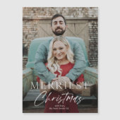 Script Prettigste kerst foto magnetische kaart (Voorkant)