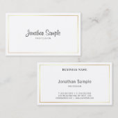 Script Professional Elegant Calligraphy Plain Luxe Visitekaartje (Voorkant / Achterkant)