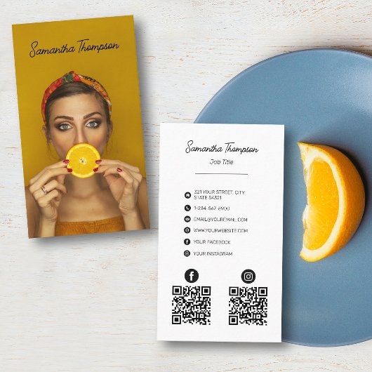 Script Professional-fotografie 2 QR-codes Visitekaartje