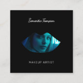 Script Professionele make-up artiest 2 foto lippen Vierkante Visitekaartje (Voorkant)