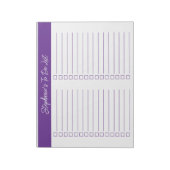 Script Purple 8.5x11 Two Column Checklist Notitieblok (Linkerzijde)
