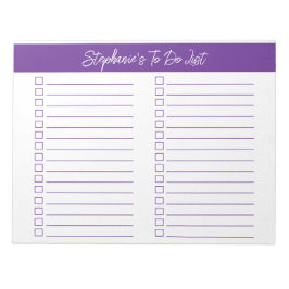 Script Purple 8.5x11 Two Column Checklist Notitieblok