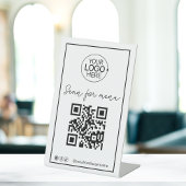 Script QR Code Logo Contactloos Menu Social Media Reclamebord Met Voetstuk