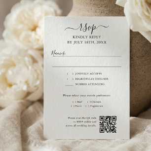 Script QR-code moderne bruiloft RSVP Kaartje