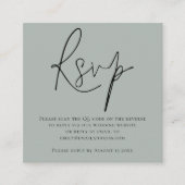 Script QR-code sage groene trouw-RSVP-enclosure Informatiekaartje (Voorkant)